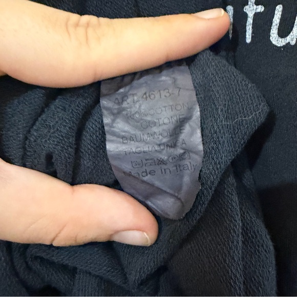 Made in Italy unknown creator, Black Long Sleeve Shirt with White Text - Picture 8 of 9